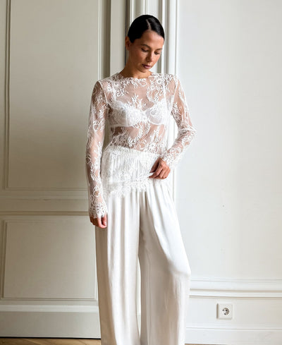Blusa de Encaje Elegante y Sensual Estilo Francés - Image 10