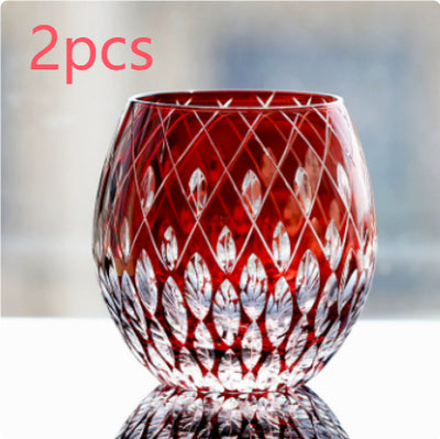 Vaso de Whiskey Edo Kiriko Pino y Grúa - Artesanía Japonesa - Image 25