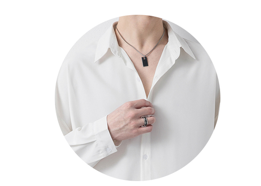 Camisa Negra Casual de Otoño con Cuello Mao y Mangas Largas - Image 8