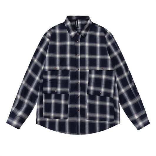 Camisa de Cuadros Americana Retro Manga Larga para Hombre - Image 15