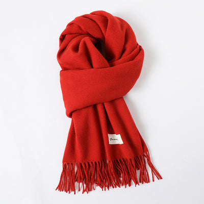 Bufanda de Cachemira Artificial con Borlas - Abrigo Cálido para Otoño e Invierno - Image 12