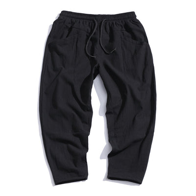 Pantalones Harem Cropped de Algodón y Lino Sueltos - Image 15