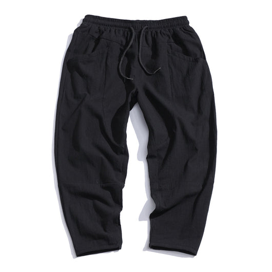 Pantalones Harem Cropped de Algodón y Lino Sueltos - Image 15
