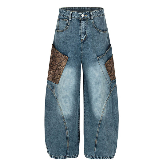 Pantalones Vaqueros Retro Anchos Lavado Desgastado para Hombre - Image 10