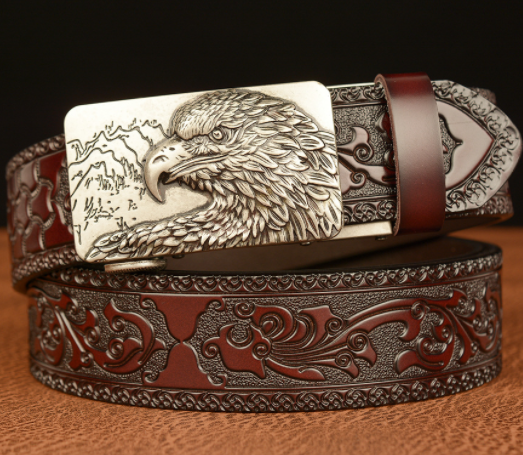 Cinturón de Cuero para Hombre con Hebilla Automática y Grabado Personalizado - Image 7
