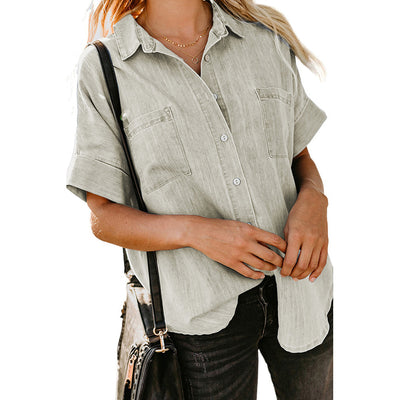 Camisa Casual de Solapa Lisa - Versátil y Minimalista - Image 10
