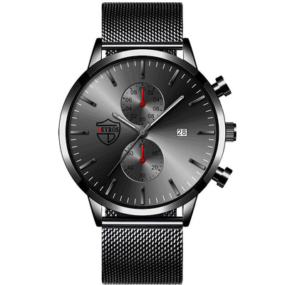 Reloj de Hombre con Malla Metálica, Calendario y Luz Nocturna - Image 2