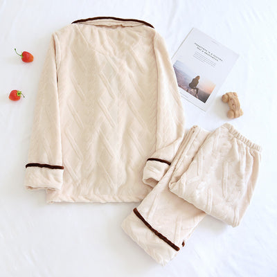 Pijamas de Franela para Parejas Otoño e Invierno - Image 3