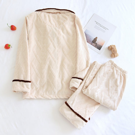 Pijamas de Franela para Parejas Otoño e Invierno - Image 3
