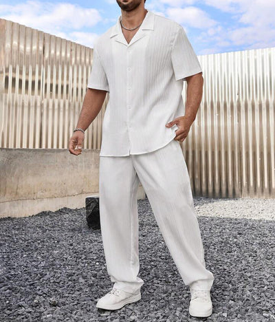 Conjunto Casual Ejecutivo: Camisa de Manga Corta y Pantalón para Hombre - Image 22