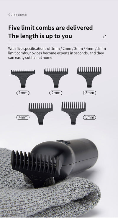 Professional electric hair clipper with a colorful graffiti design, digital display, and a set of guide combs. - Image 11