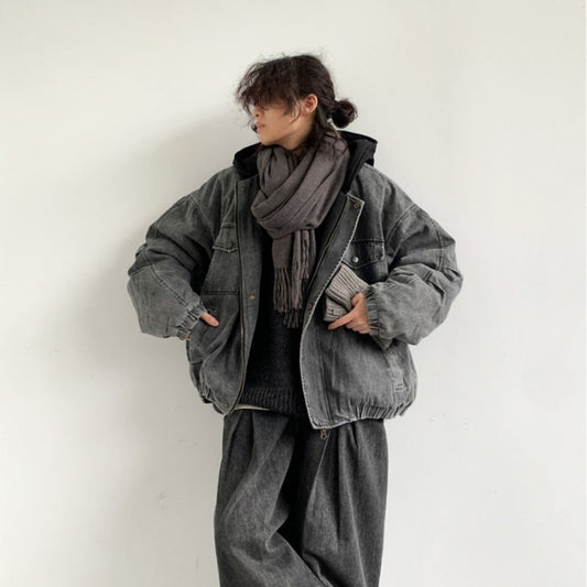 Chaqueta Denim Vintage con Lavado Desgastado