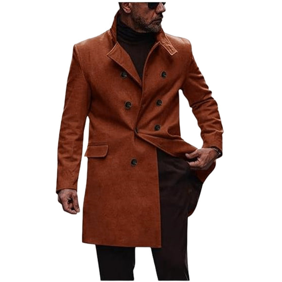 Sobretudo Elegante de Lã Plus Size Masculino