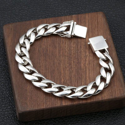 Pulsera de Plata Esterlina 925 Estilo Coreano Gruesa Brillante Personalidad - Image 2