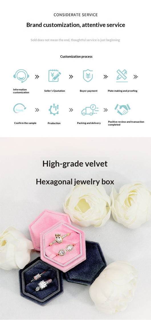 Caja de Terciopelo Hexagonal para Joyas Premium - Image 21