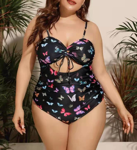 Traje de Baño Enterizo Estampado Talla Grande para Mujer