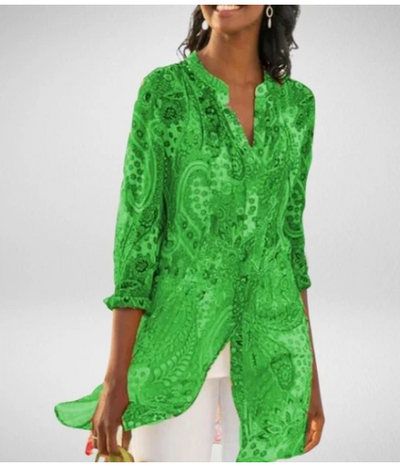 Blusa Estampada Digital con Solapa para Mujer - Image 9