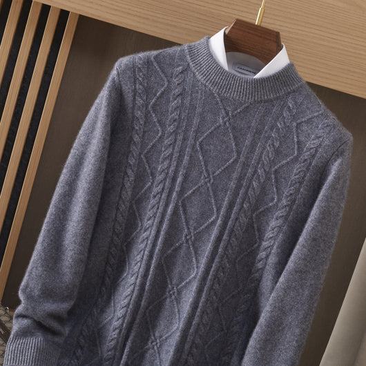 Suéter Tejido Diamante Semialto para Hombre - Elegancia Ejecutiva y Confort - Image 15