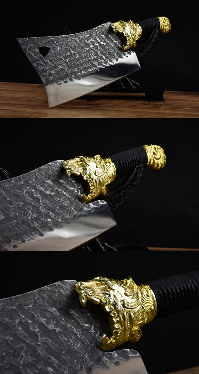 Cuchillo Divisor Cabeza de Tigre con Mango Redondo - Image 5