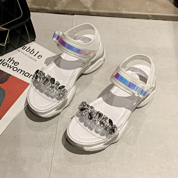 Sandalias Deportivas Mujer con Patrón Láser - Diseño Tendencia Net Red