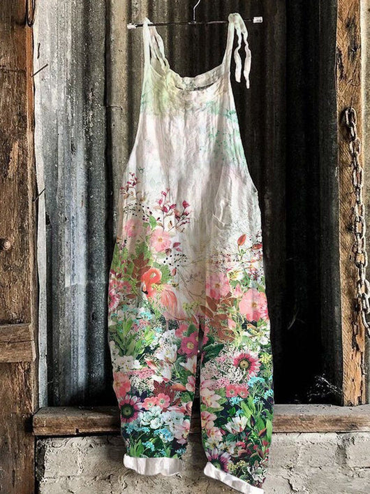 Jumpsuit Retro de Pierna Ancha con Estampado Dulce para Mujer - Image 29