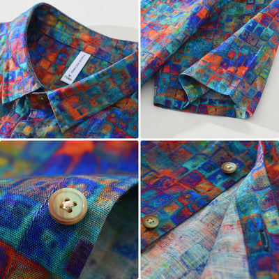 Camisa Casual Estampada de Manga Corta para Hombre - Image 3