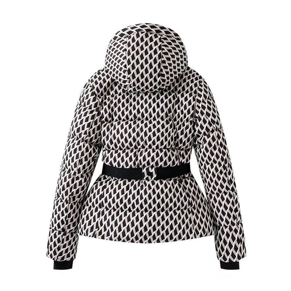 Chaqueta Acolchada Reductora con Cinturón para Mujer