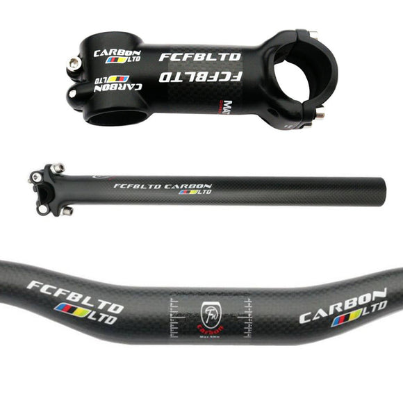 Manillar de Ruta de Fibra de Carbono - Set Completo de 3 Piezas