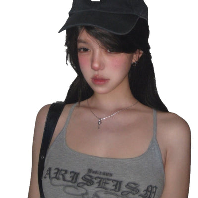 Camiseta Estampada con Letras para Mujer - Diseño Gris Verano - Image 5