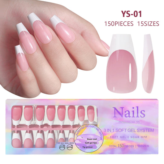 Uñas Postizas Estilo Francés Desmontables sin Marcas - Image 22