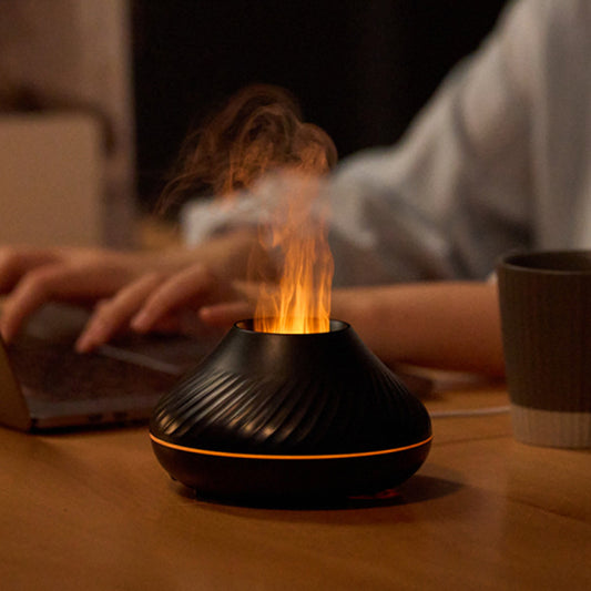 Difusor de Aroma con Llama RGB 130ml - Humidificador 3D Volcán de Fuego
