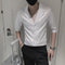Camisa Slim Fit a Rayas Manga Corta para Hombre