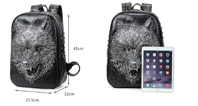 Mochila Escolar 3D Lobo Edición Coreana - Unisex - Image 7