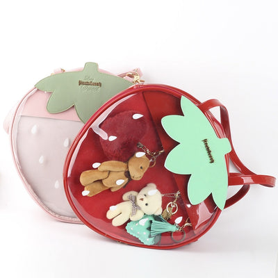 Bolsa Transparente Strawberry Soft-Girl con Diseño de Bandolera - Image 10