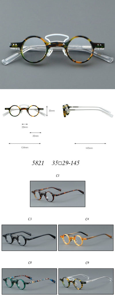 Gafas Retro Marco Redondo Pequeño Estilo Japonés - Image 11