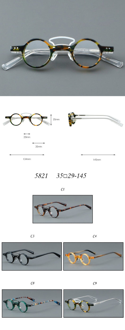 Gafas Retro Marco Redondo Pequeño Estilo Japonés - Image 11