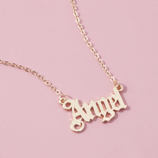 Collar de Letra Inglesa Cadena Clavícula - Image 9