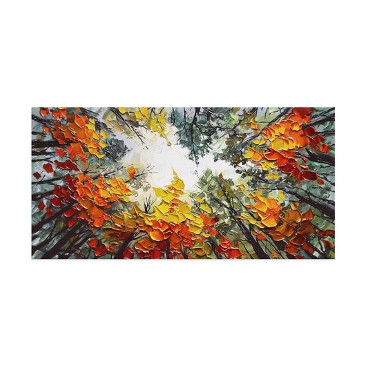 Cuadro Bosque Otoñal Pintado a Mano - Óleo Artístico Naranja y Madera para Decoración Natural - Image 7