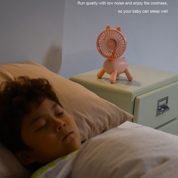 Ventilador de Escritorio USB Recargable Silencioso con Cabeza Móvil