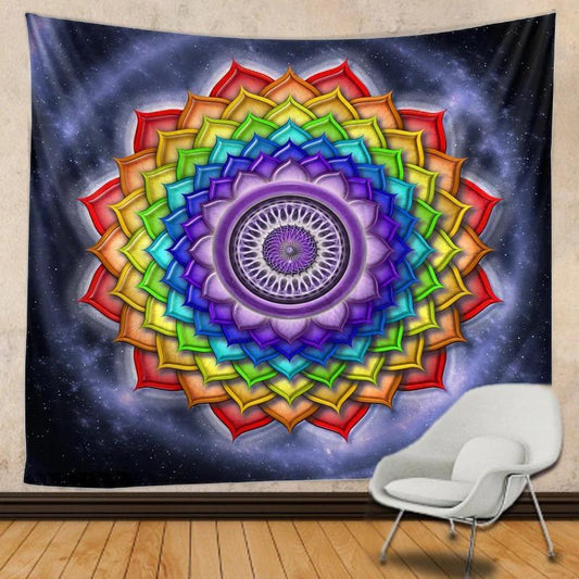 Tapiz Mandala Floral Galáctico