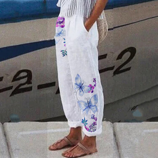 Pantalones Vintage Estampados de Pierna Ancha para Mujer - Image 13
