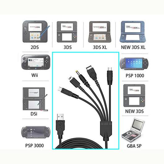 Cable de Carga 5 en 1 para Wii U, 3DS XL, 3DS, NDS Lite y PSP - Image 4