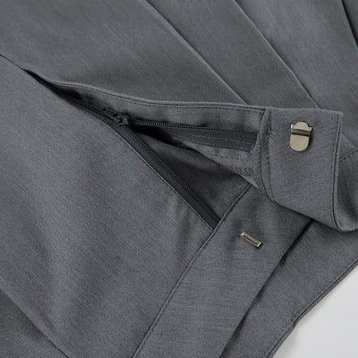 Conjunto de Pantalón Ancho y Blusa Gris de Manga Larga Cintura Alta Efecto Reductor - Image 23