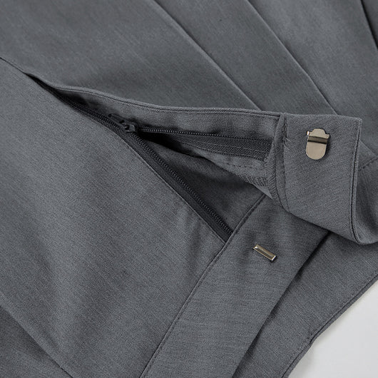 Conjunto de Pantalón Ancho y Blusa Gris de Manga Larga Cintura Alta Efecto Reductor - Image 23