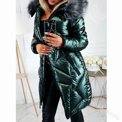 Chaqueta de Abrigo Elegante con Cuello de Pelaje - Diseño Slim Ajustado - Image 8