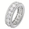 European And American-Estilo Hip-hop Micro-paved Three-row Faux Spinning Ring Blanco Dorado Color No 5
