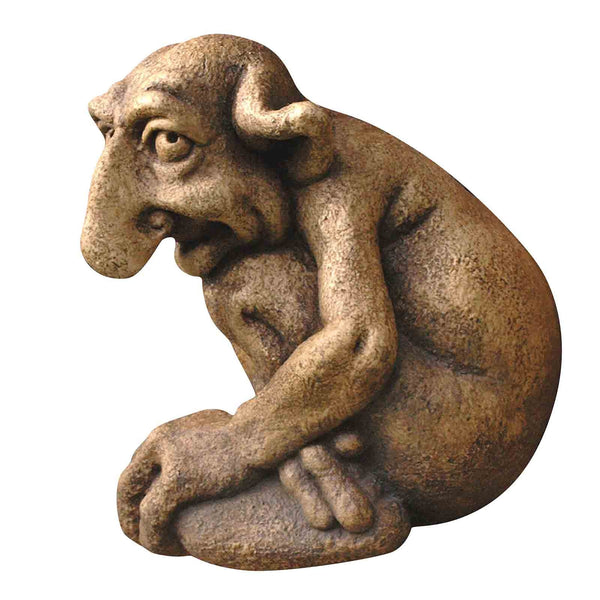 Escultura Gótica de Piedra Fundida - Gárgola y Trol Decorativo en Resina