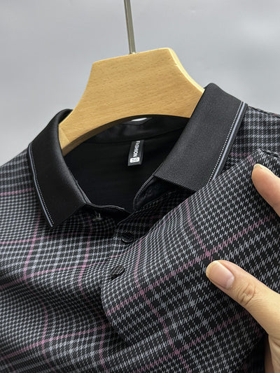 Polo Hombre Cuadros Verano Manga Corta Ajuste Cómodo - Image 3