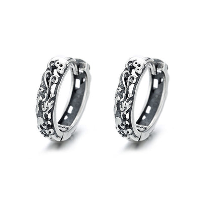 Aretes de Plata Tailandesa Vintage con Patrón Pixiu - Image 10