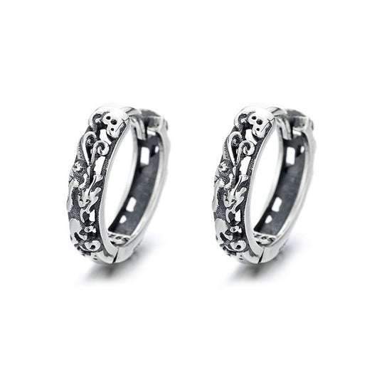 Aretes de Plata Tailandesa Vintage con Patrón Pixiu - Image 10